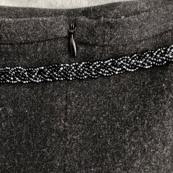 Joseph Ribkoff mid calf length gray skirt with hem flounce. - Picture 6 of 9